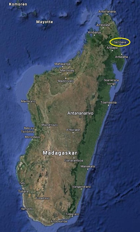 sambava on madagascar map